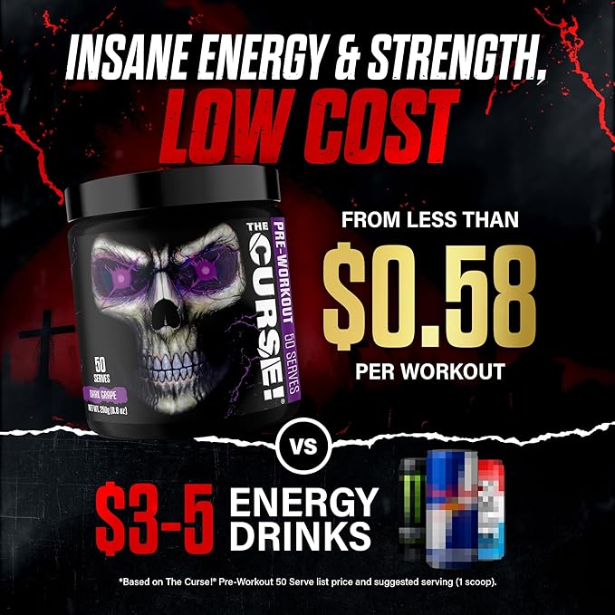 JNX SPORTS The Curse! Pineapple Shred Pre Workout Powder with Creatine – Extreme Energy Preworkout for Men &amp Women – 50 Servings – L Citrulline Beta Alanine &amp Caffeine for Pump Strength &amp