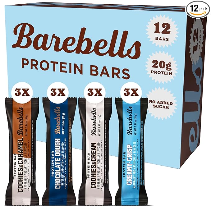 Barebells Protein Bars People's Choice Variety Pack – 12 Bars Nutritious Snacks with 20g of High Protein - Chocolate Treat with 1g of Total Sugars - Perfect on The Go Breakfast Bars