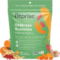 De-Stress Gummies with American Ginseng Turmeric and Goji - Assist with Stress Relief &amp Mood Boost All-Natural Relaxation Low-Sugar 45 Vegan Gummies Passion Fruit (Pack of 1)
