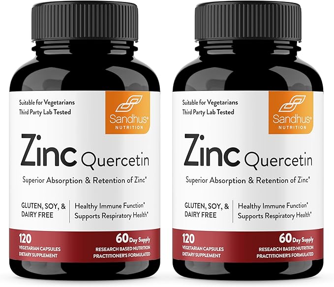 Sandhu's D3K2 Drops &amp Zinc Quercetin Capsules for Immune Health Support