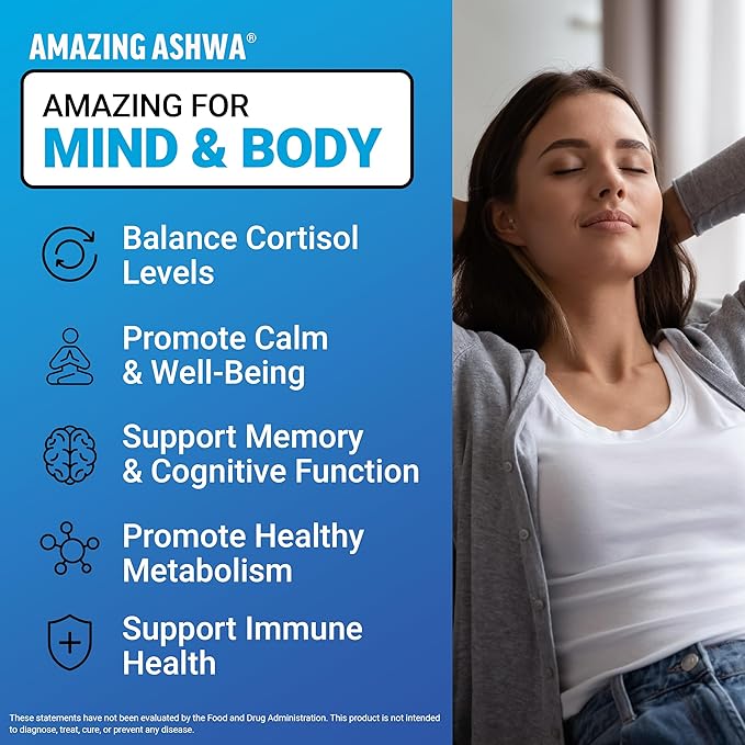 Force Factor Hair Growth Accelerator Capsules Lustriva &amp Biotin to Promote Thicker Stronger Fuller Hair 90ct + Amazing Ashwa Ashwagandha Supplement with KSM-66 Ashwagandha for Stress 120 Tabl