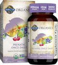 Garden of Life Organics Prenatal Vitamin: Folate for Energy &amp Healthy Fetal Development Non-constipating Iron Vitamin C B6 B12 D3 – Organic Non-GMO Gluten-Free Vegan 30 Day Supply