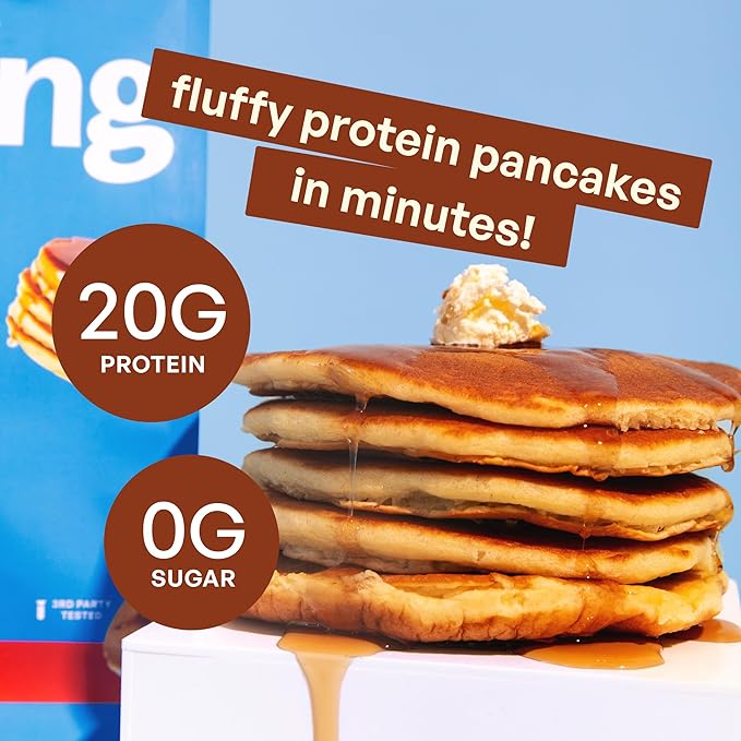 BE AMAZING Vegan Protein Powder IHOP Pancakes &amp Syrup 20g Plant Based Protein with Prebiotic Fiber Low Carb Dairy and Gluten Free Shake Mix No Added Sugar 29.3 oz 25 Servings