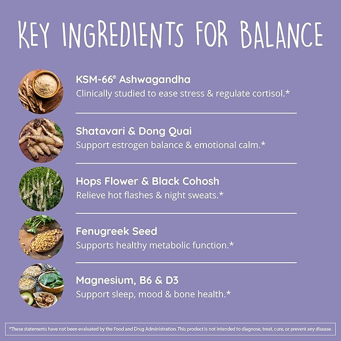 Happy Healthy Hippie PeriPeace Supplements for Women &amp Zen Again Cortisol Manager