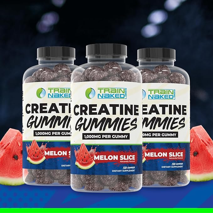 Creatine Gummies | Gummy Creatine Chewables for Men &amp Women | 5g per Serving | Gluten Free &amp Vegan | 120 Gummies 24 Servings (Melon Slice)