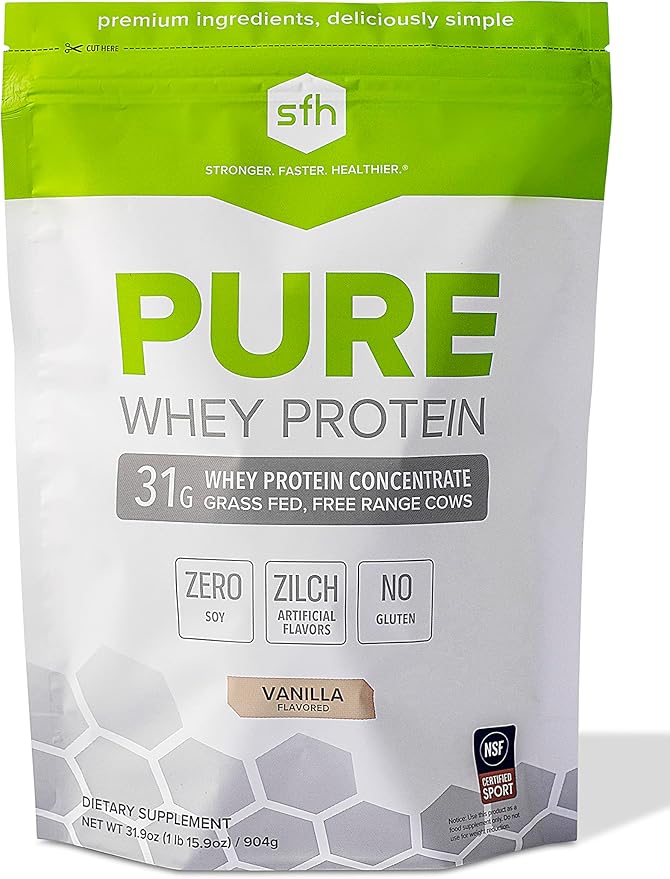 SFH Health &amp Wellness Bundle Pure Whey Vanilla Protein Powder and Super Omega 3 Fish Oil Capsules