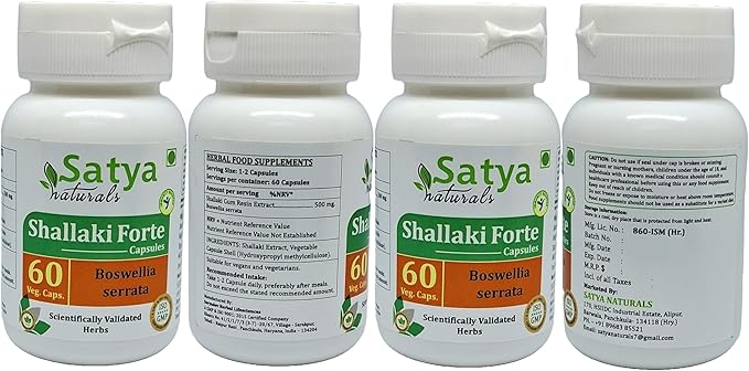 Shallaki (Boswellia Serrata) Forte Capsules 60 Count (Pack of 4)