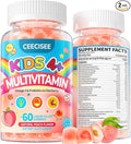 Kids Multivitamin with Iron Gummies: Natural Sugar Free Methylated Multivitamin Gummy with Omega 3 Probiotic Elderberry DHA Calcium Zinc - Daily Immune Overall Support for Kids(120 Count)