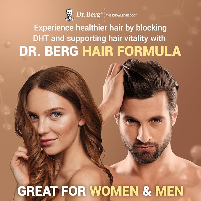 Dr. Berg All-in-One Vitamins for Hair Skin &amp Nails - Advanced Formula with Biotin Saw Palmetto DHT Blocker &amp Trace Minerals - 90 Veg Capsules