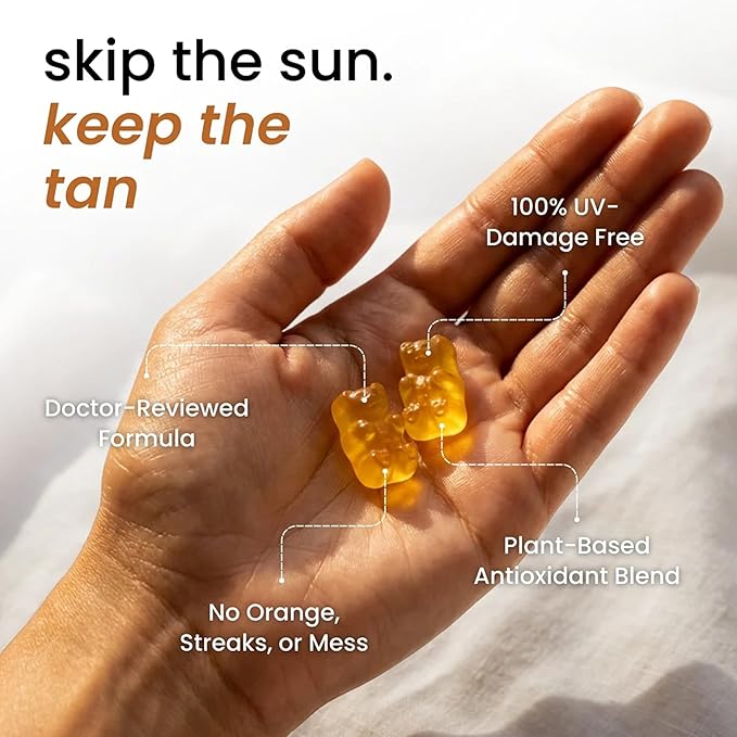 velura Savanna Skin Tanning Gummies Astaxanthin &amp Lycopene Complex for Natural Sun-Kissed Glow &amp Hydration Watermelon Vegan Sugar Free – 60 Count