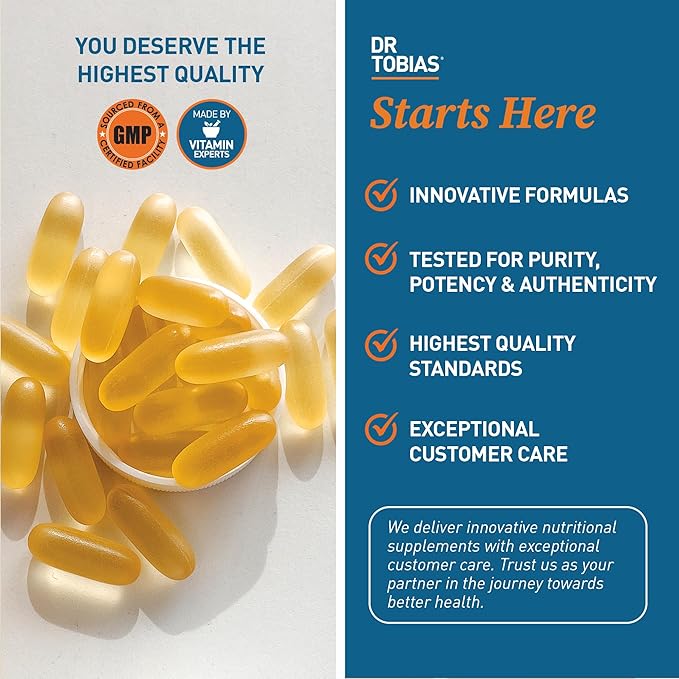 Dr. Tobias Omega 3 Fish Oil 2000mg Triple Strength with 800mg EPA 600mg DHA Per Serving | Fish Oil Omega 3 Supplements for Heart Brain &amp Immune Support - 360 Softgels (180 Servings)