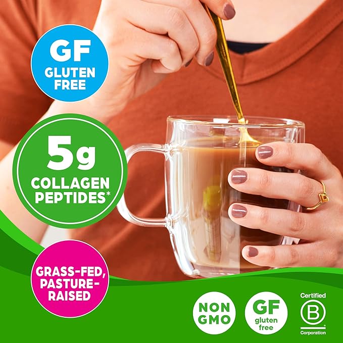 Orgain Hydrolyzed Collagen Peptides Travel Packets For Women &amp Men - 5g Grass Fed Collagen Per Serving Hair Skin Nail &amp Joint Support Supplement Non-GMO Type I &amp III - Unflavored (25