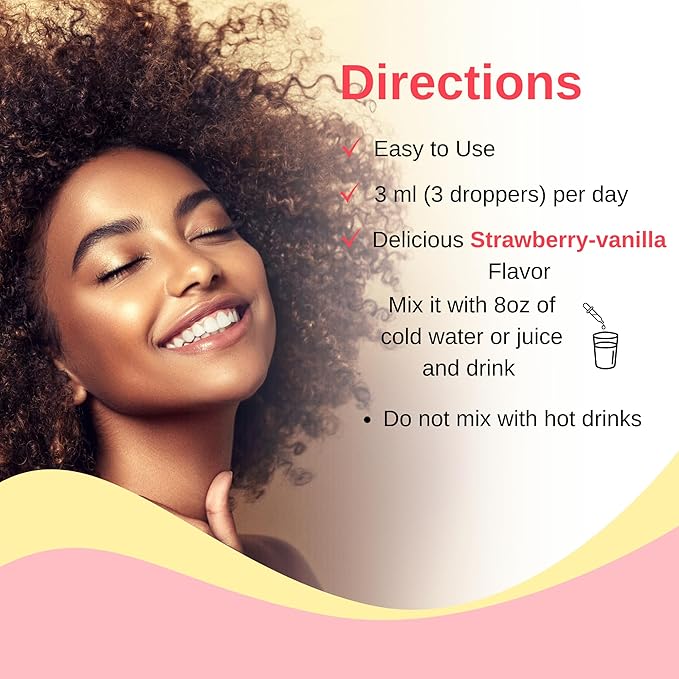 Vegan Liposomal Liquid Collagen Booster Drops | Supports Healthy Hair Skin and Nails | Vegan | Non-GMO | Sugar Free | Gluten Free | Easy to Use