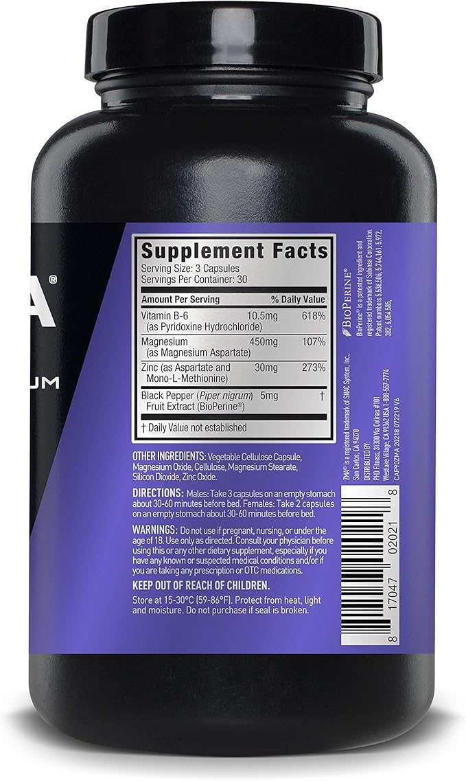 ZMA JYM Zinc &amp Magnesium Supplement - Zinc Magnesium and Vitamin B6 YM Supplement Science 90 Vegetarian Capsules