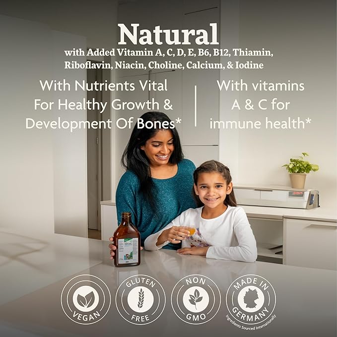 Floradix Kinder Love Children's Multivitamin - Herbal Supplement - Liquid Multivitamin for Kids - Vitamins A C D &amp E Calcium &amp More - Vegetarian Non-GMO Gluten-Free - 16.9 fl oz