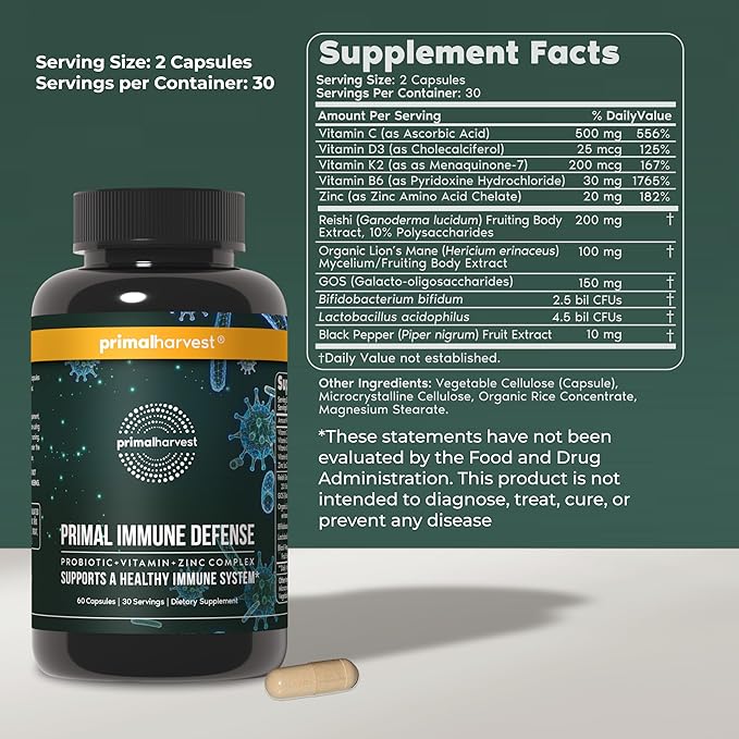 Primal Harvest Daily Two-Step Routine | Ashwagandha + Immune Defense | 2 Pack | 30 Day Supply