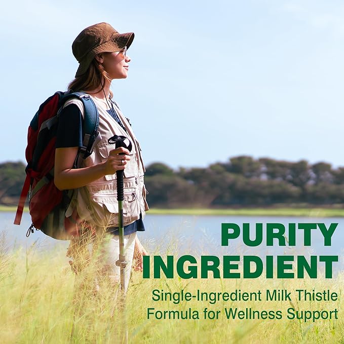 FULKELP Organic Milk Thistle Supplement 750mg Milk Thistle Extract for Liver Support Herbal Liver Supplement Non-GMO Gluten-Free - 60 Capsules