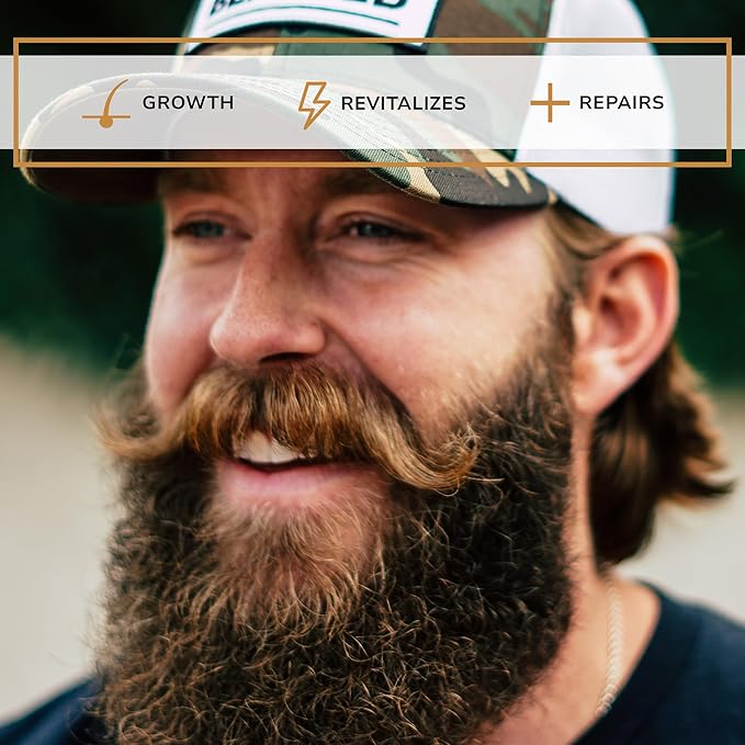Live Bearded Beard Boost - Beard Growth Vitamins for Men with Biotin Collagen Silica Fo-Ti Root - Facial Hair Growth for Men Made in the USA | 30-Day Supply