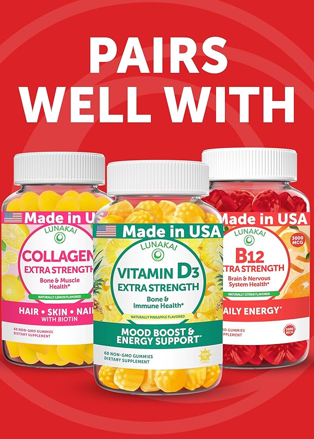 Lunakai USA Made CoQ10 Gummies for Adults – 200mg High Potency Coenzyme Q10 Supplement for Daily Heart Energy &amp Antioxidant Support for Women &amp Men Non-GMO 60ct