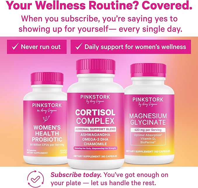 Pink Stork Magnesium + Iron Bundle - Magnesium Glycinate for Mood and Calm Iron + Vitamin C for Absorption Blood Cell Production Whole Body Wellness
