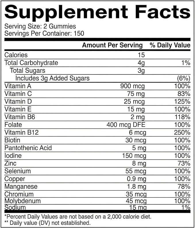 Multivitamin Women Gummies 300 Count – Womens Multivitamin Gummy for Adults 18+ Daily Vitamins Women Formula 150 Servings