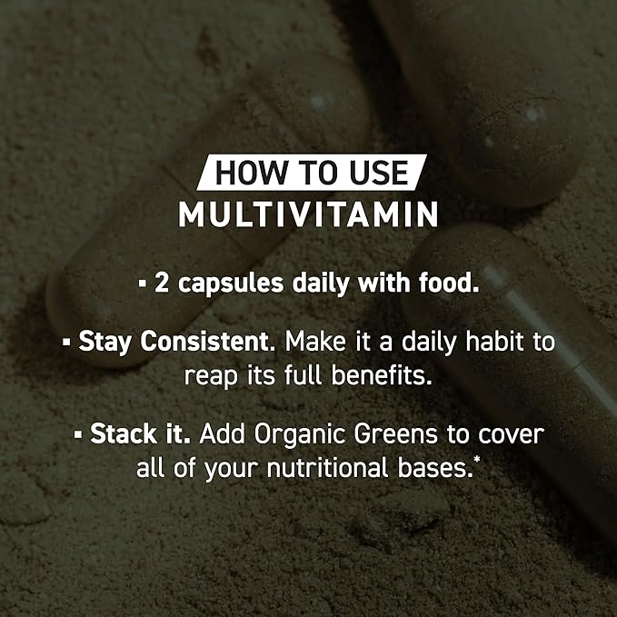 Kaged Multivitamin Capsules | Unflavored | Whole Foods Organic Fruits &amp Veggies | Plant Based Vegan Multivitamin | Vitamin C D E B12 | Supplements for Men &amp Women | 30 Servings