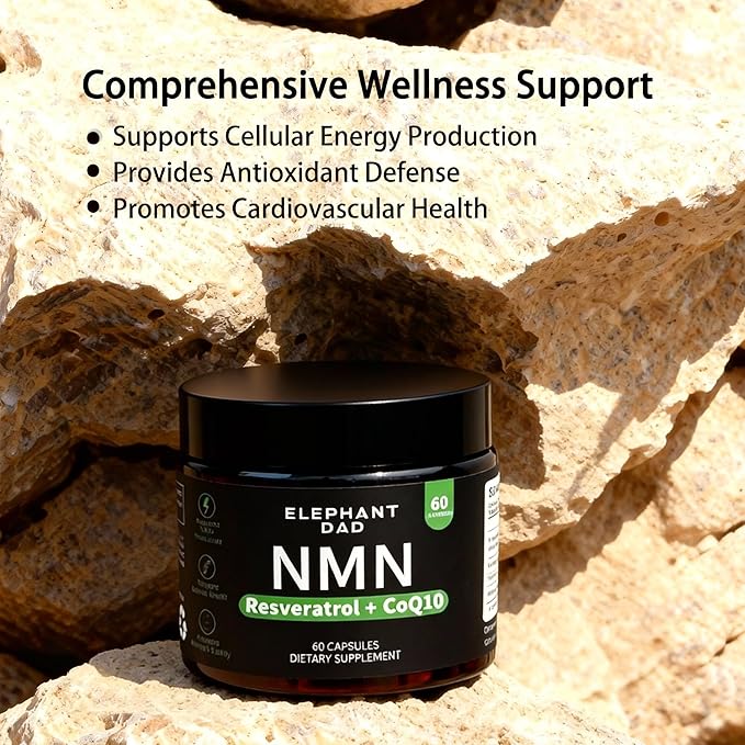 NMN Supplement with Resveratrol &amp CoQ10 – NAD Plus Booster for Cellular Energy Mitochondrial Support &amp Healthy Aging Anti Aging NAD Supplement for Men &amp Women 60 Capsules