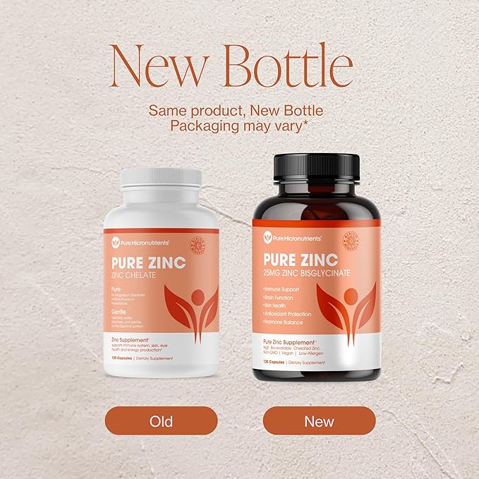 Mood Energy Skin &amp Muscle Bundle - Magnesium Glycinate + Pure Zinc Supplement – High Absorption Chelated Formula – Supports Immunity Sleep Muscle Recovery &amp Energy Pure Micronutrients