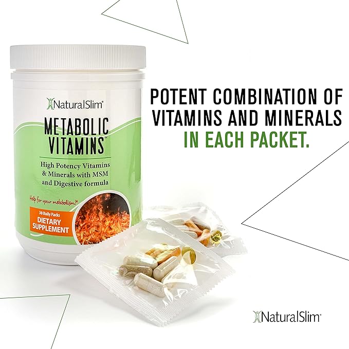 NaturalSlim Metabolic Vitamins 2 Pack Multivitamin for Women &amp Men with Digestive Enzymes Energy &amp Metabolism Support + El Poder del Metabolismo Spanish Paperback Book by Frank Suárez