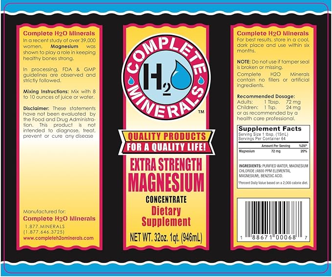 Magnesium Ionic Mineral Water Extra Strength 4X Concentrate 4800 ppm 32 fl. oz.