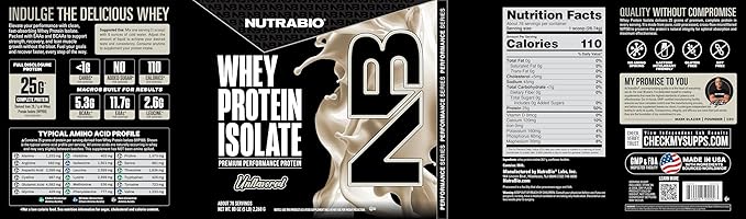 NutraBio 100% Whey Protein Isolate Protein Powder 25g Protein with Complete Amino Acid Profile Non-GMO Soy &amp Gluten Free Low Carb Low Calorie Whey Protein Powder Raw Unflavored 5 Lbs