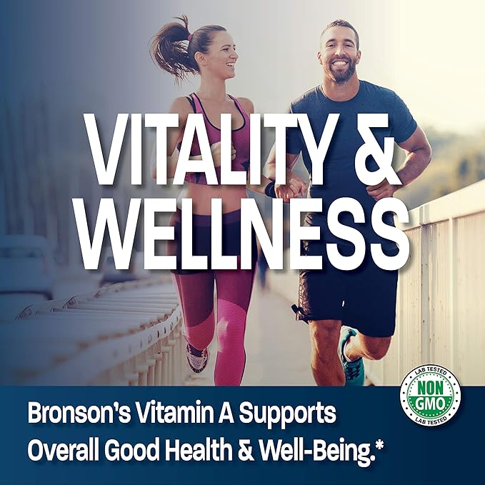 Bronson Super B Vitamin B Complex Sustained Slow Release + Vitamin A 10000 IU Premium Non-GMO Formula