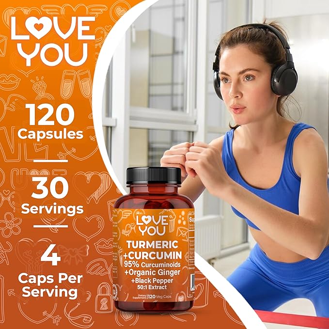 Turmeric Curcumin with Organic Ginger &amp BioPerine Black Pepper – 120 Vegan Capsules