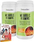 NaturalSlim Metabolic Vitamins 2 Pack Multivitamin for Women &amp Men with Digestive Enzymes Energy &amp Metabolism Support + El Poder del Metabolismo Spanish Paperback Book by Frank Suárez