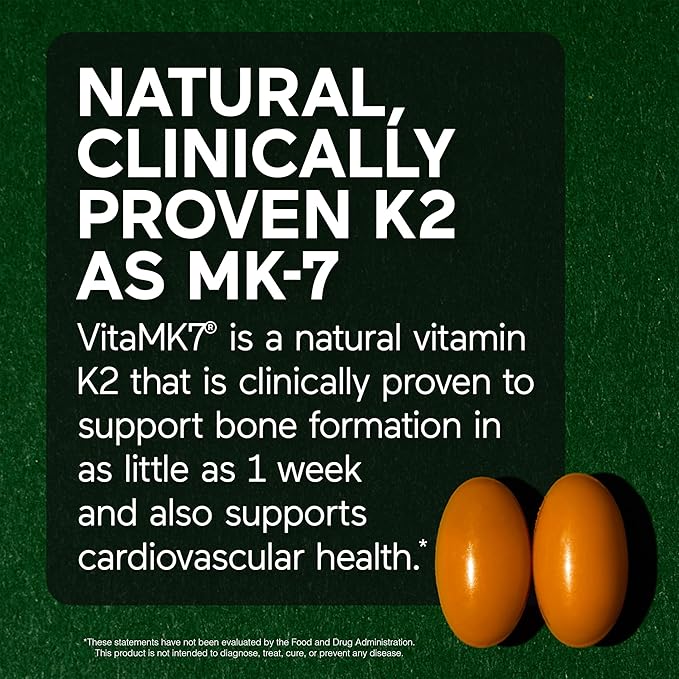 SMARTERNUTRITION Vegan Vitamin D3 5000 IU + Natural Vitamin K2 1100 mcg in Organic Coconut &amp Olive Oil - D3 K2 Supplement for Immune &amp Bone Support - 360 Softgels[180 Day Supply]