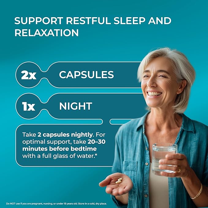 PUREHEALTH Research Sleep Formula - Natural Sleep Support Supplement for Adults - for Restfulness &amp Relaxation - with Melatonin Valerian Root GABA L-Theanine Lemon Balm Hops &amp More - 60 C