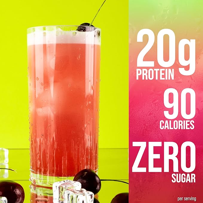 Rule 1 Clear Whey Isolate - 20g All-Whey Isolate Protein Mix Over 9g EAAs 90 Calories Zero Sugar Easy to Digest Light Crisp and Refreshing Taste (27 Servings Cherry Limade)