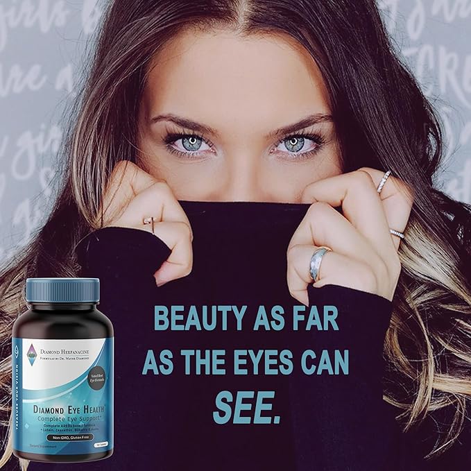 Diamond Eye Health - Natural Vitamins for Complete Eye Support - Healthy Eye Vitamins - Eye Health Vitamins to Help Preserve Aging Eyes - Vegan Gluten-Free Dairy-Free - (90 Count)