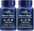 Life Extension Neuro-mag Magnesium L-threonate Magnesium L-threonate Brain Health Memory &amp Attention Gluten Free Vegetarian Non-GMO 90 Vegetarian Capsules (Pack of 2)