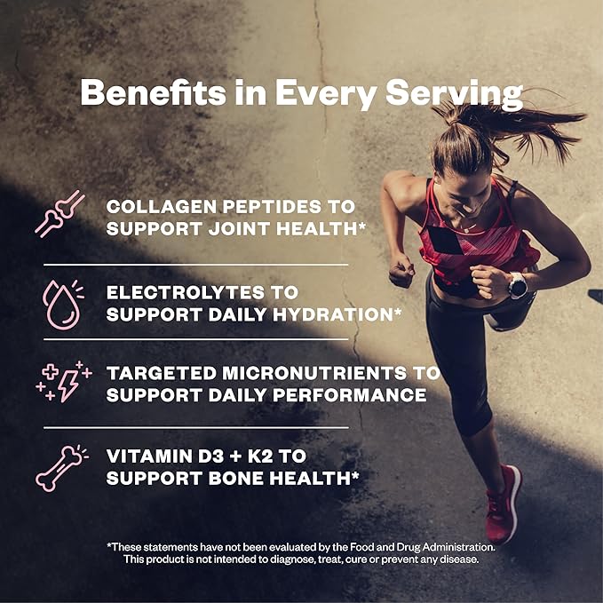 Foundation Collagen Peptides + Electrolytes Powder 10g Hydrolyzed Collagen Multivitamins | Joint &amp Hydration Support for Endurance Athletes | Sugar-Free 30 Servings Wild Cherry