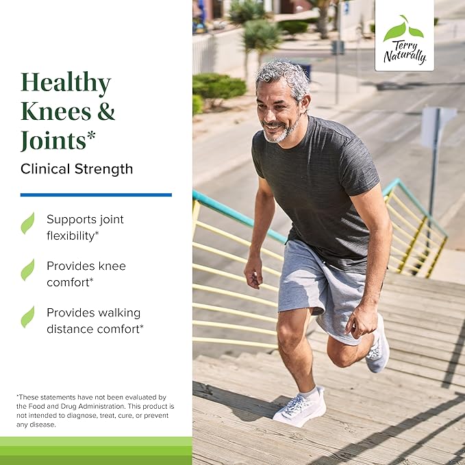 Terry Naturally Healthy Knees &amp Joints - Dietary Supplement to Support Bone Health &amp Joint Flexibility - Healthy Knee &amp Hip Aid with Calcium Fructoborate - 60 Capsules