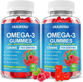 Vegan Omega-3 Gummies 1028mg Omega 3 Fish Oil Alternative for Adults w/EPA 400mg &amp DHA 600mg &amp Vitamin A C E for Brain Eye &amp Immune Health Sugar Free Raspberry Flavor 120 Count