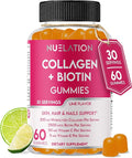 Hydrolyzed Collagen Gummies for Women &amp Men Hair Skin and Nails Support Biotin Collagen Gummies with Vitamins C E &amp Zinc Biotin 2500mcg Lime Flavor Gluten Free Non-GMO 60 Gummies