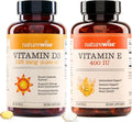 NatureWise Vitamin D3 5000IU (125mg) 360 Count + Vitamin E 400 IU (180mg DL-Alpha) 120 Count - Bundle for Immune Bone Heart Health Support - Gluten Free Non-GMO Halal Gelatin