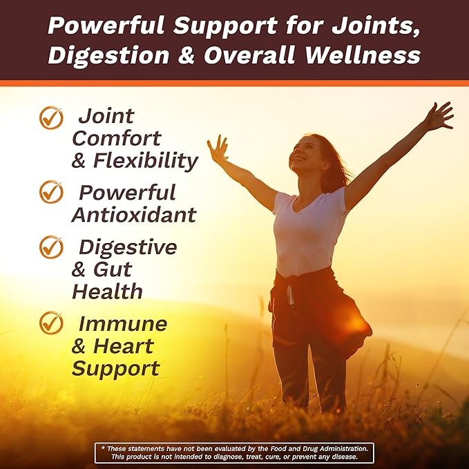 Life's Fortune Organic Turmeric Curcumin with Black Pepper and Ginger Enhanced Absorption Extra Strength Supplement Joint &amp Immune Support Non-GMO 180 Cap - 2250mg