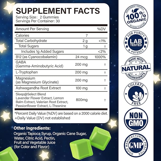 NEVISS Melatonin Free Sleep Aid Gummies &amp Sugar Free Probiotics Gummies