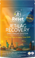 Reset Jet Lag Recovery System | Day and Night Transdermal Patches with Extra Strength Melatonin Magnesium and B Vitamins | Travel Fatigue Relief Sleep Support and Energy Boost |12 Patches