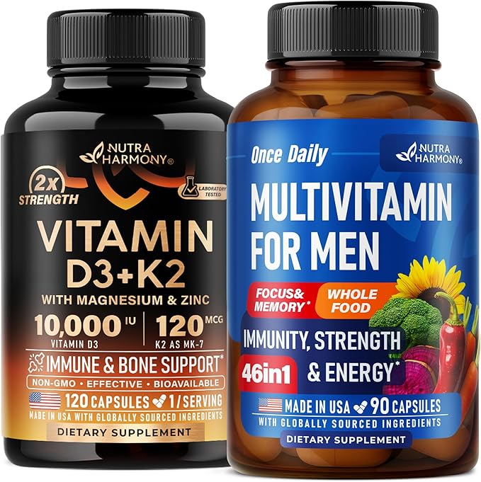 NUTRAHARMONY Vitamin D3 K2 &amp Multivitamins for Men Capsules