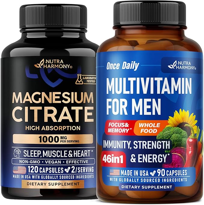 Magnesium Citrate &amp Multivitamins for Men Capsules
