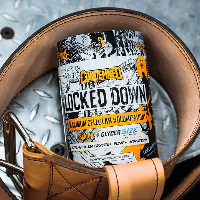 CONDEMNED Labz Locked Down | Creatine Performance Complex | Creatine Monohydrate Glycerol Taurine | Enhanced Hydration Energy &amp Stamina | 30 Servings (Fruit Punch)